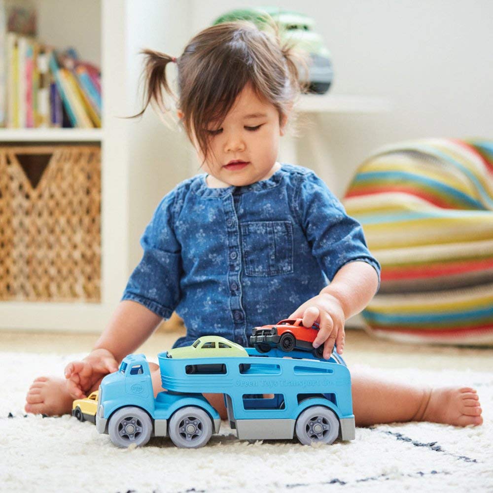 Green Toys Car Carrier, Blue - Pretend Play, Motor Skills, Kids Toy Vehicle. No BPA, phthalates, PVC. Dishwasher Safe, Recycled Plastic, Made in USA. - Image 4