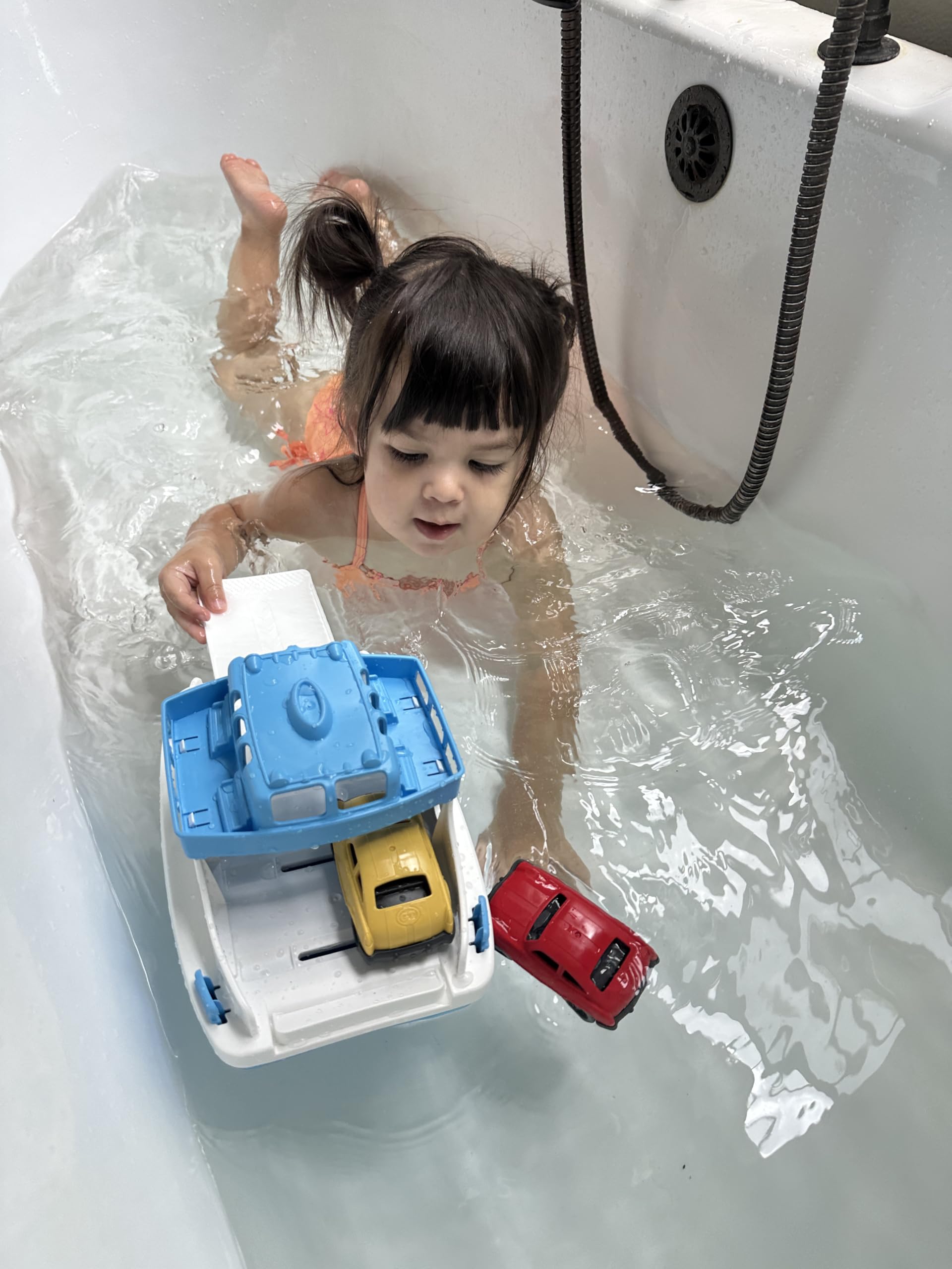 Green Toys Ferry Boat Bathtub Toy, Green/White, 10"X 6.6"x 6.3" - Image 3