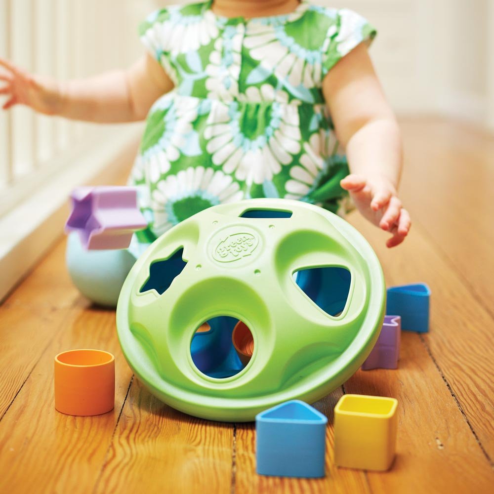 Green Toys Shape Sorter, Green/Blue - 10 Piece Motor Skills, Shape Categorization Kids Toy. Safe for Babies and Toddlers. No BPA, PVC. Dishwasher Safe, Recycled Plastic, Made in USA. - Image 4