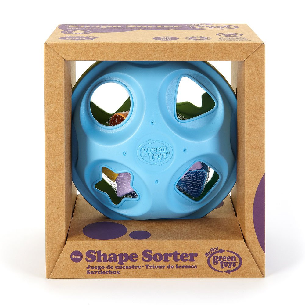 Green Toys Shape Sorter, Green/Blue - 10 Piece Motor Skills, Shape Categorization Kids Toy. Safe for Babies and Toddlers. No BPA, PVC. Dishwasher Safe, Recycled Plastic, Made in USA. - Image 5
