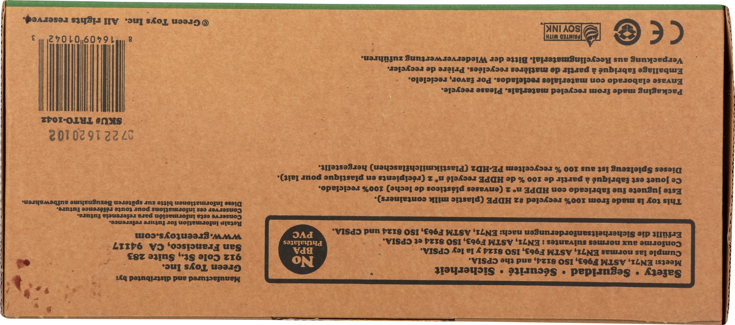 Green Toys Tractor, Orange - Pretend Play, Motor Skills, Kids Toy Vehicle. No BPA, phthalates, PVC. Dishwasher Safe, Recycled Plastic - Image 10